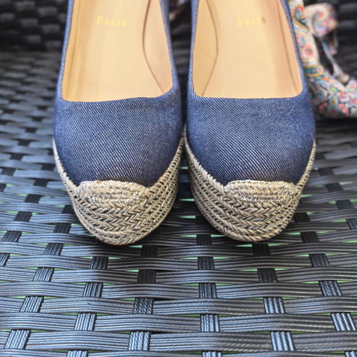 Christian Louboutin high heel shoes, size 37, blue