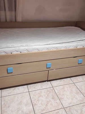 Double bed for children's room with drawers, like new