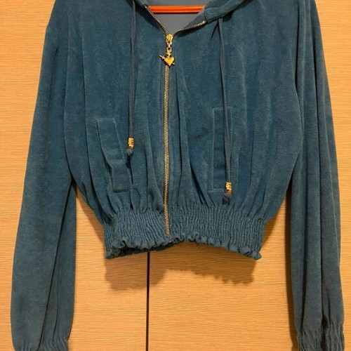 SugarFree cardigan blue like new, terry fabric, size S