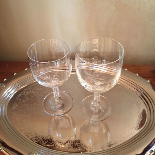 Paloma Picasso crystal glasses used, set of 8 pieces