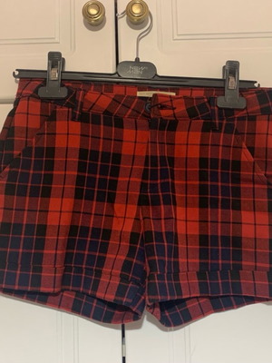 Plaid fabric shorts used Zara