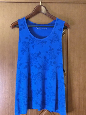 Blue Roua sleeveless blouse floral print plus size 2X like new