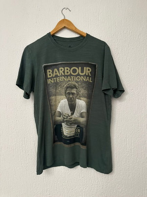 Barbour International Steve McQueen Collection T-shirt like new, size M, green cotton