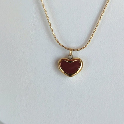 Steel Necklace New, red and gold colors