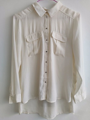 Vintage Women's Shirt L used, cream comfortable fit