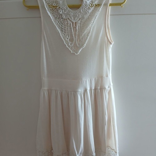 Softy white mini dress used, size small