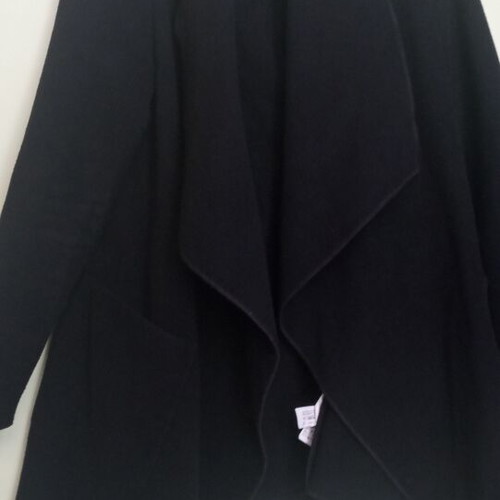 Bershka coat with long collar like new, black, size M