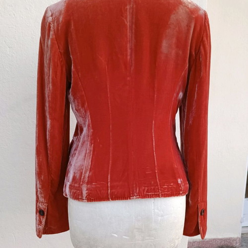 Velvet vintage jacket new, orange, Orwell, size S-M