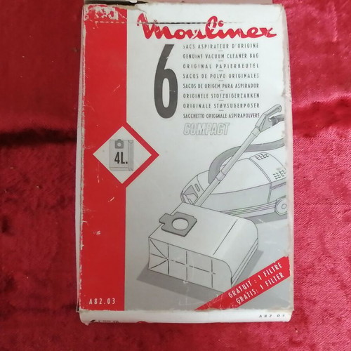 Moulinex Vacuum Cleaner Bags 4L 6-Pack New for 1990 Models