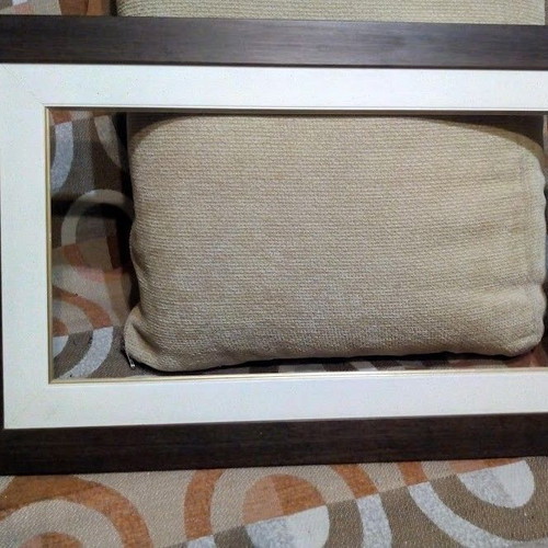 Luxury dark brown picture frame with white mat, like new, 65x40 cm