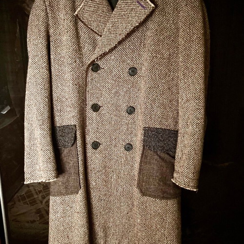 Rare London wool coat like new, unisex, gray and brown, size 48