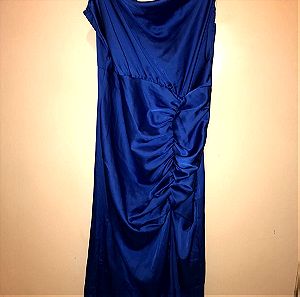 Μπλε σατέν φόρεμα