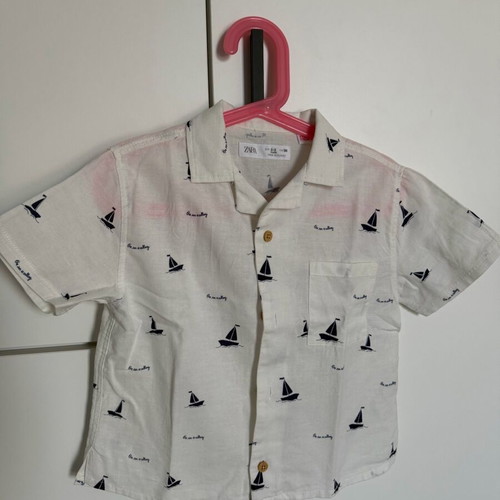 Zara summer kids shirt linen like new, size 2-3 years, 98 cm