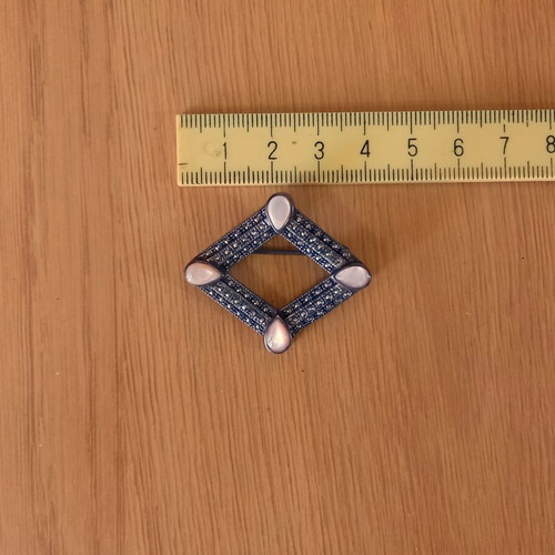 Vintage Rhombus Brooch Silver 925 like new