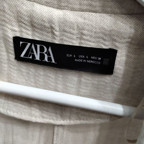 ZARA linen summer trench coat, size L, beige ecru