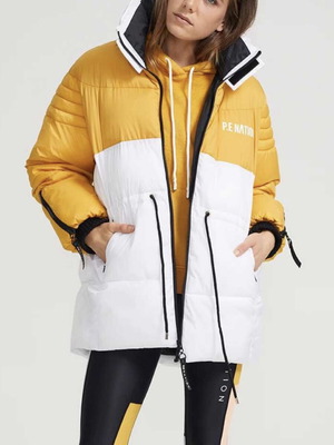 P.E Nation Full Court Jacket used women's winter parka white and yellow