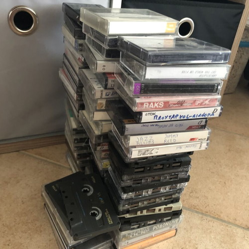 Music cassette tapes used, 80 pieces, laiko and rock