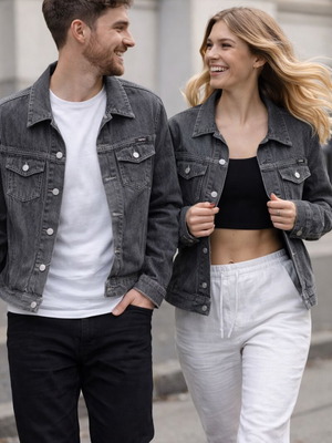 Unisex Esprit Grey Denim Jacket like new S/M