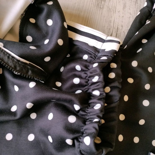 Sporty elegant women's set new, black with white dots