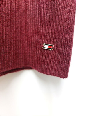 Tommy Hilfiger knitted turtleneck sweater, size S, burgundy