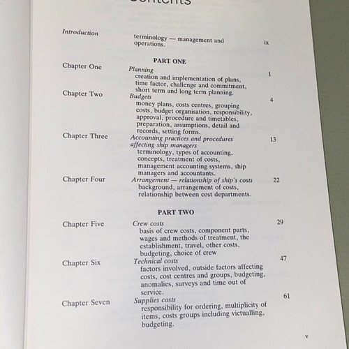 Running Costs by John M. Downard Ship Management Series book like new