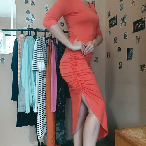 ICHI dress coral color new with tag