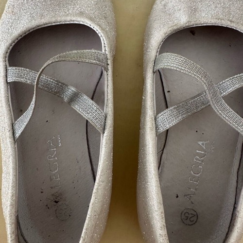 Alegria silver ballet flats size 25 like new