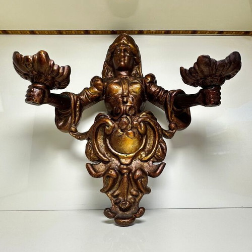 Metal wall candle holder baroque style used