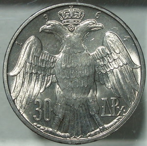COINS OF THE WORLD, 30 Drachmai 1964 , Constantine II Royal Marriage...@23
