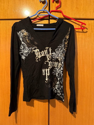 Lynne blouse new, s/m, with back hood, black