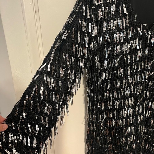 Zara mini dress like new, black with silver sequins, size XXL