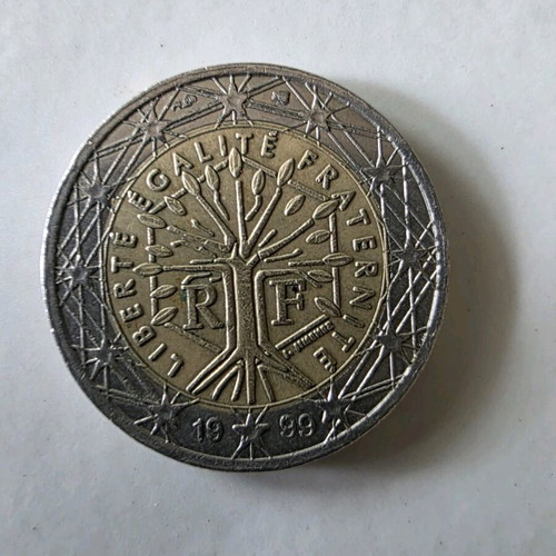 2 Euro Coin France 1999 used, Liberté Egalité Fraternité