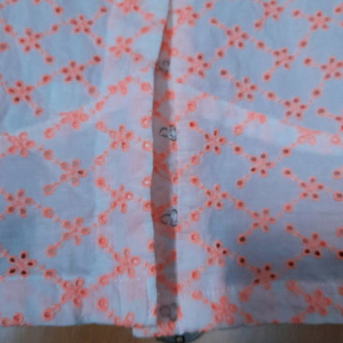 Bershka top new white with orange floral designs size M