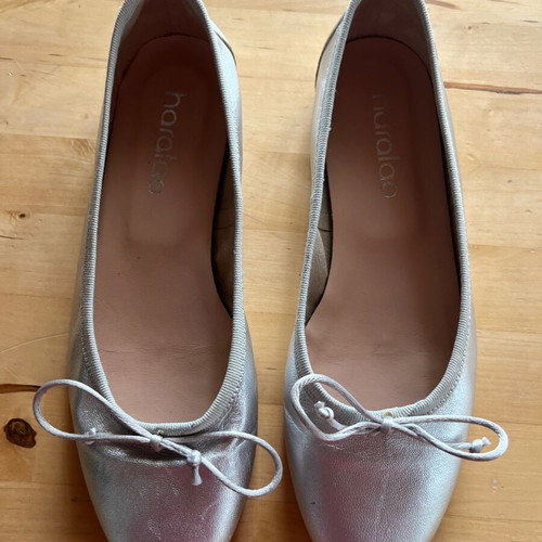 Haralas silver leather ballerinas size 36 used