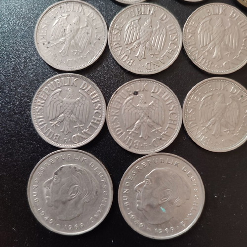 German coins used, pack of 26 Deutsche Mark/Pfennig