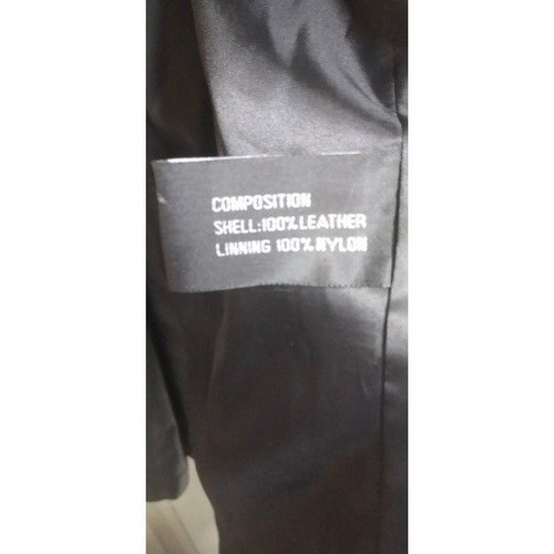 Catamaran men's leather coat, black, size L