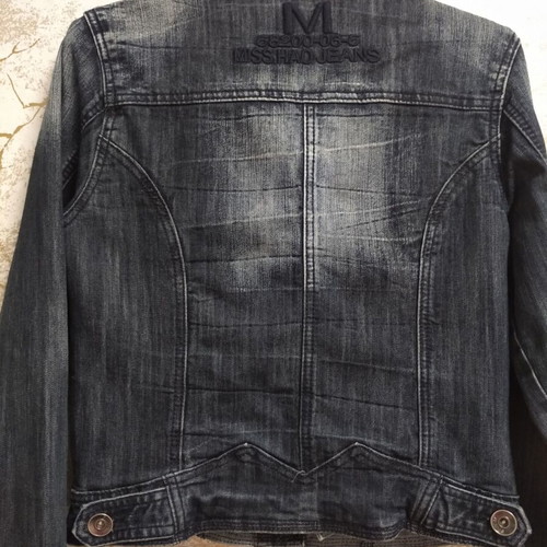 Women's short denim jacket, dark blue