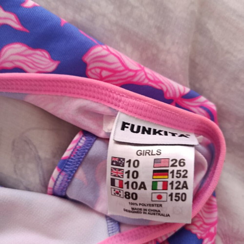Funkita Girls' Athletic Swimsuit Size 10 New Pink Purple