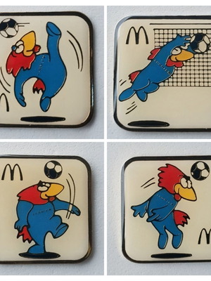 Καρφίτσες McDonald's Μουντιάλ 1998 Footix σετ σαν καινούργιο, 4 τεμάχια
