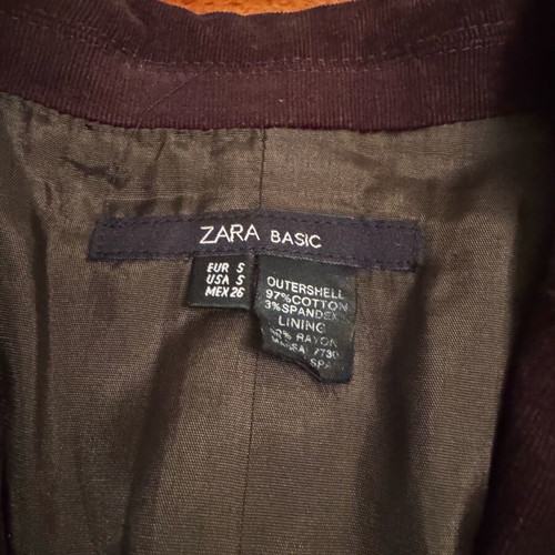 Corduroy jacket Zara Basic like new, brown