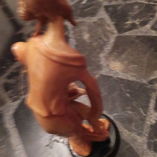 Decorative statue woman with lobster used, height 50 cm