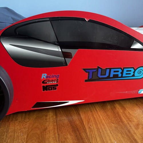 Children's Car Bed Turbo red racing used, 2.20x1.10m