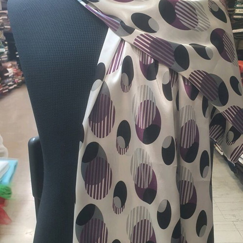 Satin silk printed pashmina scarf new 2 meters by 75 width