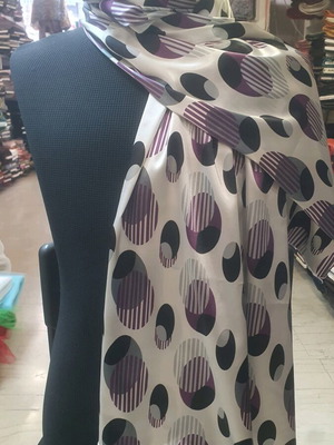 Satin silk printed pashmina scarf new 2 meters by 75 width