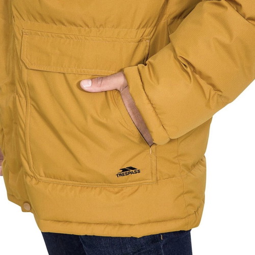 Trespass Men's Padded Parka Jacket new, golden brown, size M-L