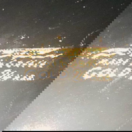 Σετ Επίχρυσα 24K Χειροποίητα Διακοσμητικά Βάζο και Τασάκια με Λουλούδια Σκούρο Μπλε