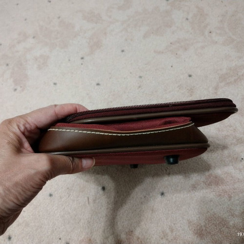 Elyseé vintage cosmetic bag, red wine color, like new
