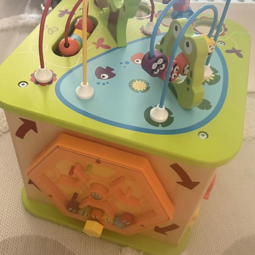Hape Totally Amazing Wooden Activity Cube like new