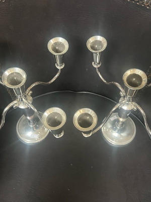 Candlestick set used, two pieces