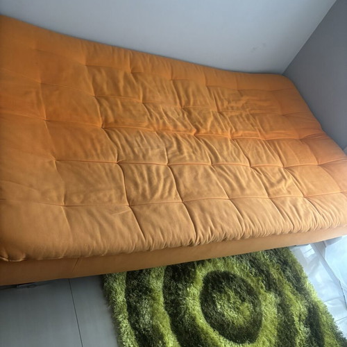 Sofa bed, orange, 122x195 cm